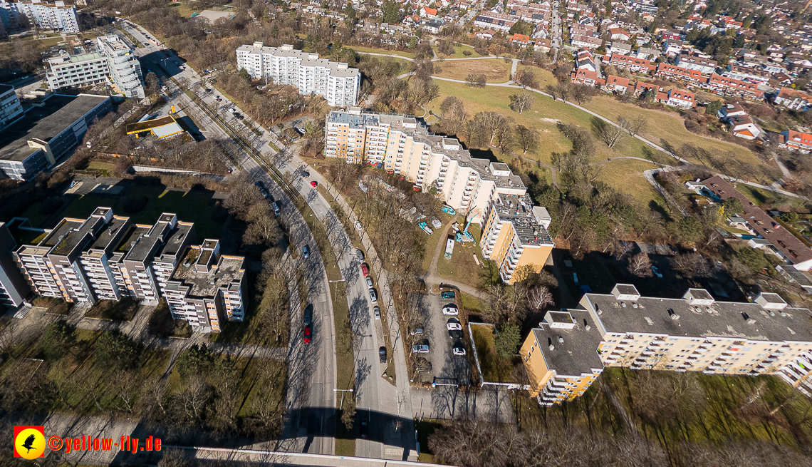 15.02.2023 - Marx-Zentrum und Karl-Marx-Ring mit Umgebung in Neuperlach